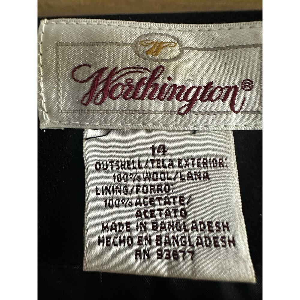 Worthington 100% Wool Black Sleeveless Button Front Dress Womens 14 Lined Midi - Picture 4 of 6